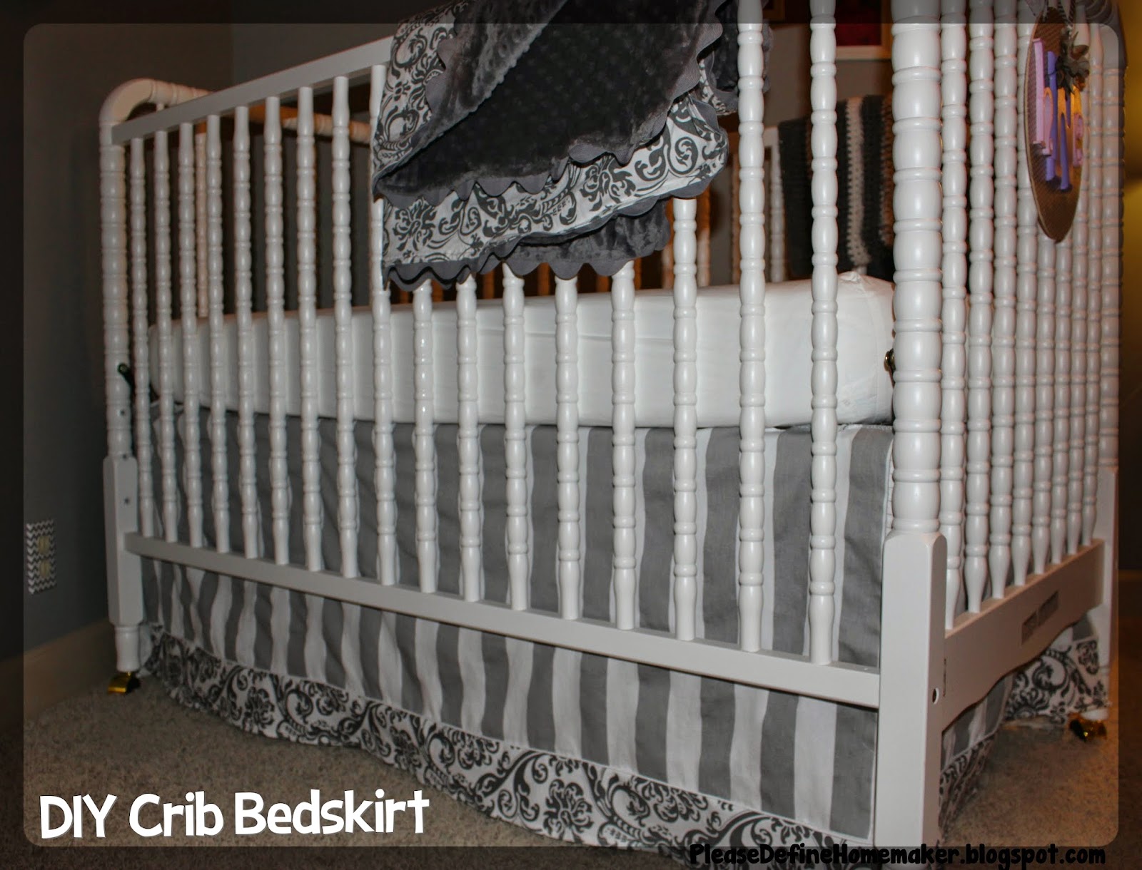 please define "homemaker" [crafter] Nursery bedding crib bedskirt