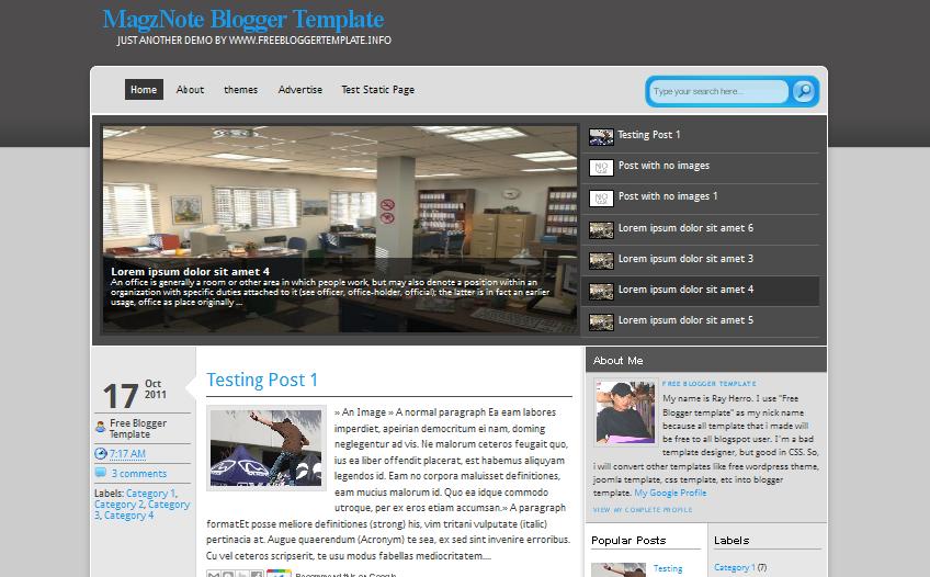 MagzNote Blogger Template