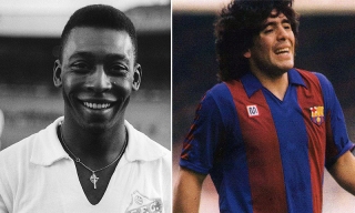 Maradona y Pele Barcelon y Santos
