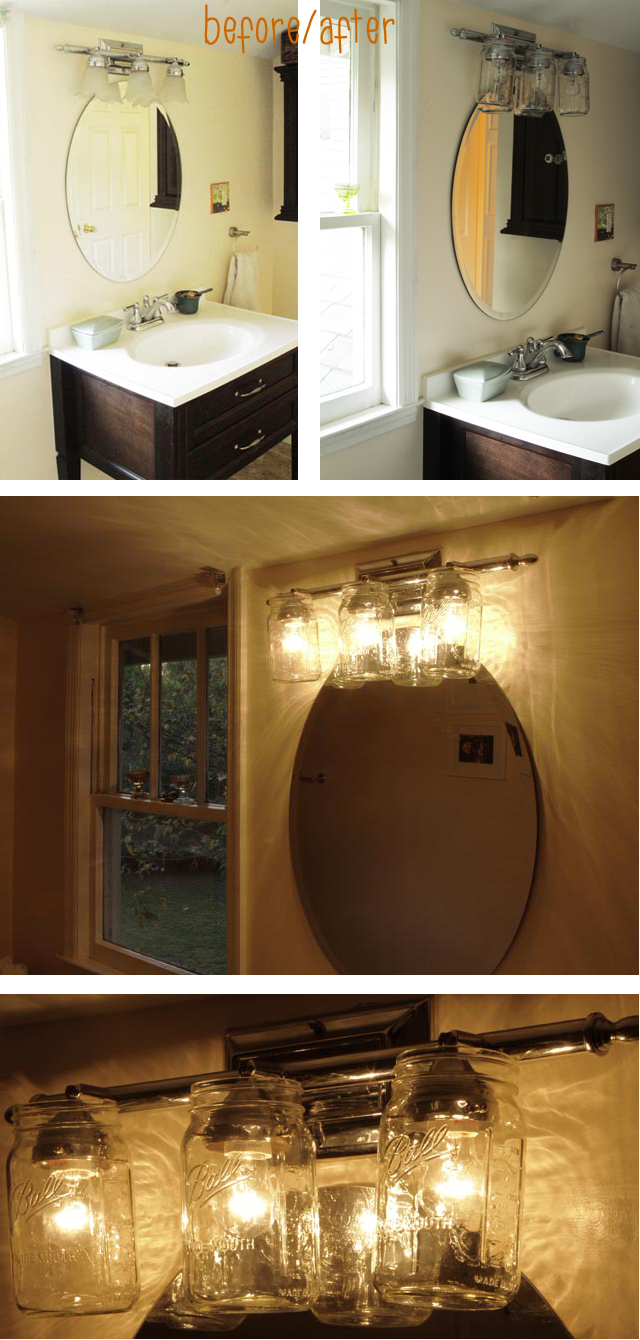 Black and White and Loved All Over Stuff I Made Mason Jar Bathroom