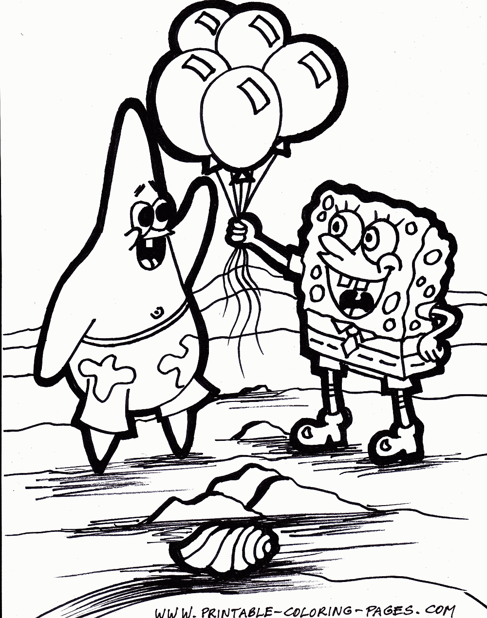 Cartoons Coloring Pages: Spongebob and Patrick Coloring Pages