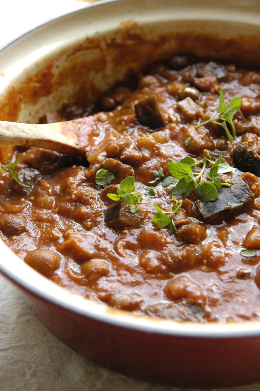 Slowcooked Eggplant and Olive Stew
