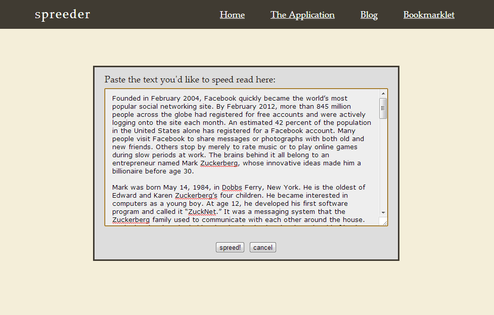 ESL Trail Free Online Speed Reading Tool