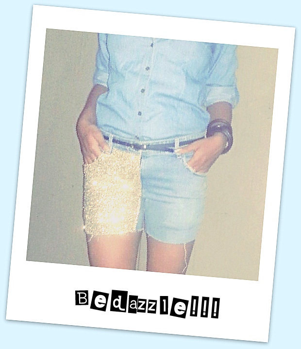 DIY Sequin Embellished Shorts