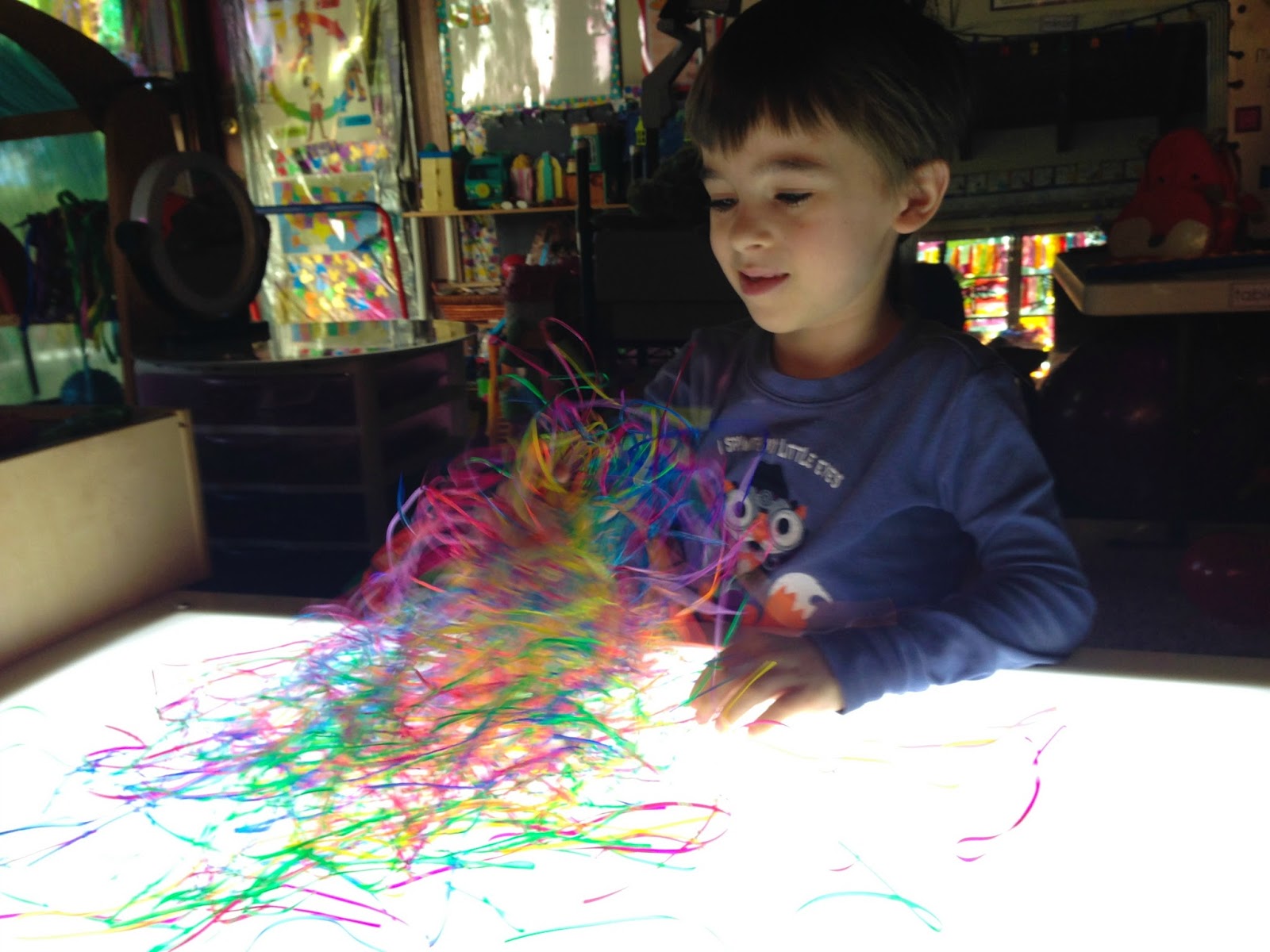 Light Table Sensory Spaghetti Homeschool and Light Tables