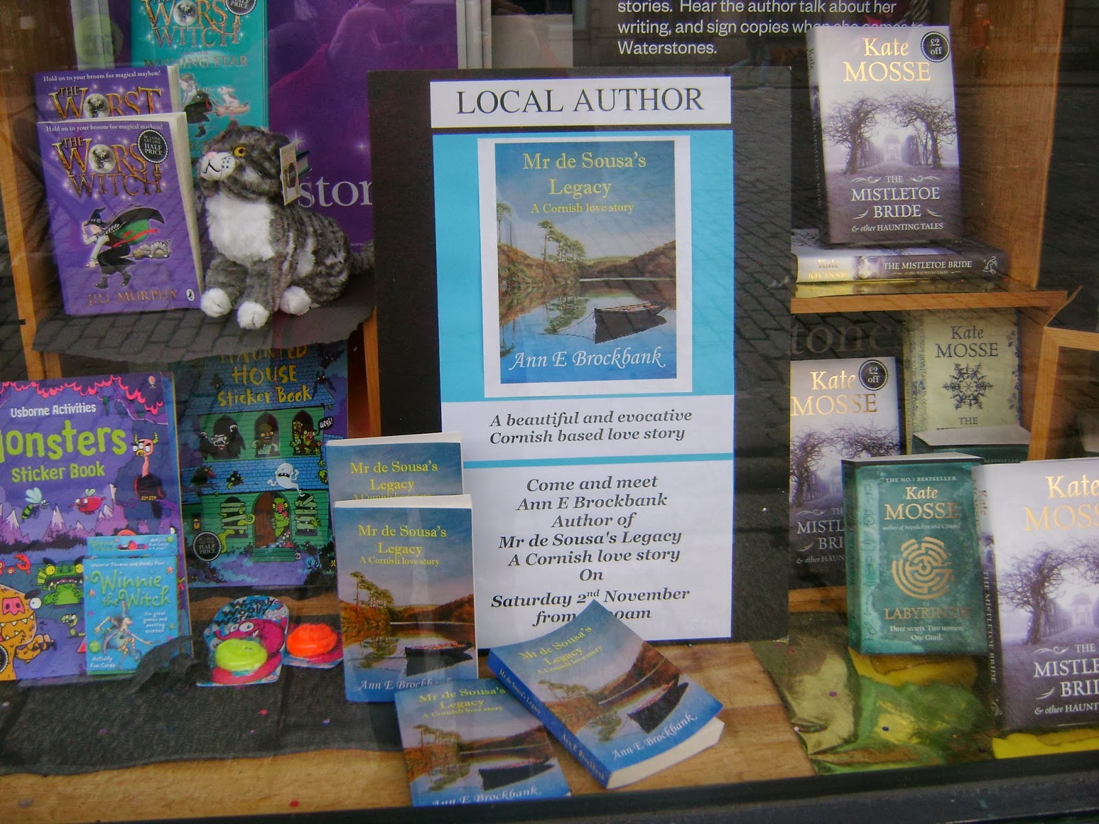 Ann E Brockbank Novelist Waterstones Truro Book signing 2nd November