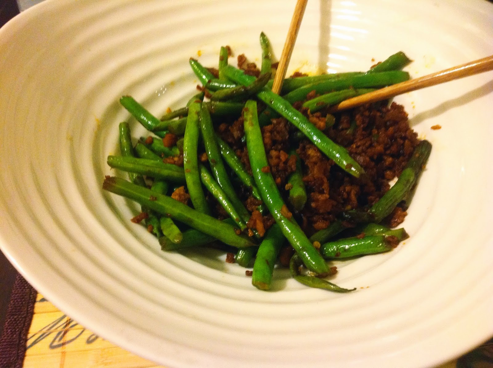 Sarah's Plantry Raid Vegan Szechuan Green Beans with "Pork"
