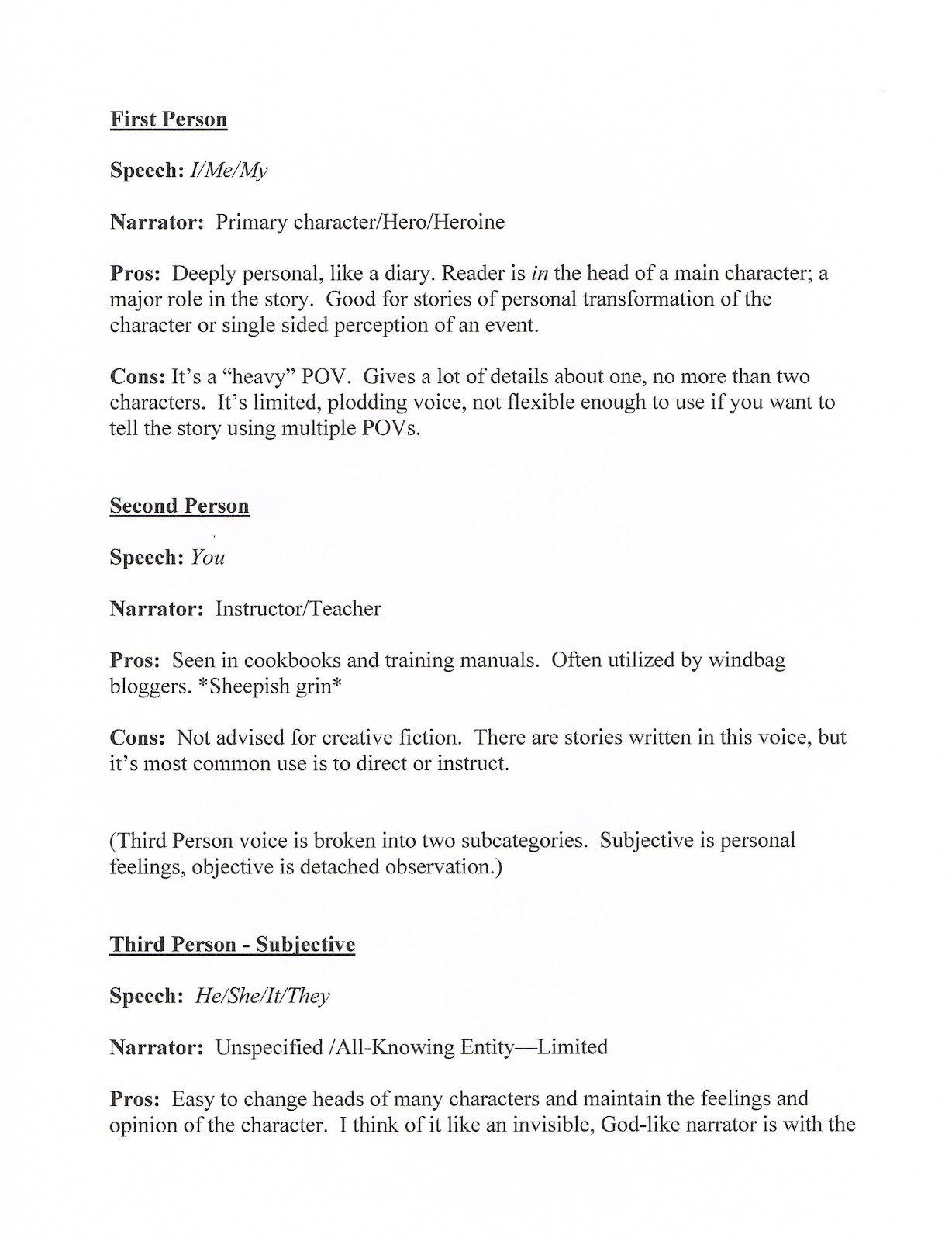 Narrative voice effect on reader image