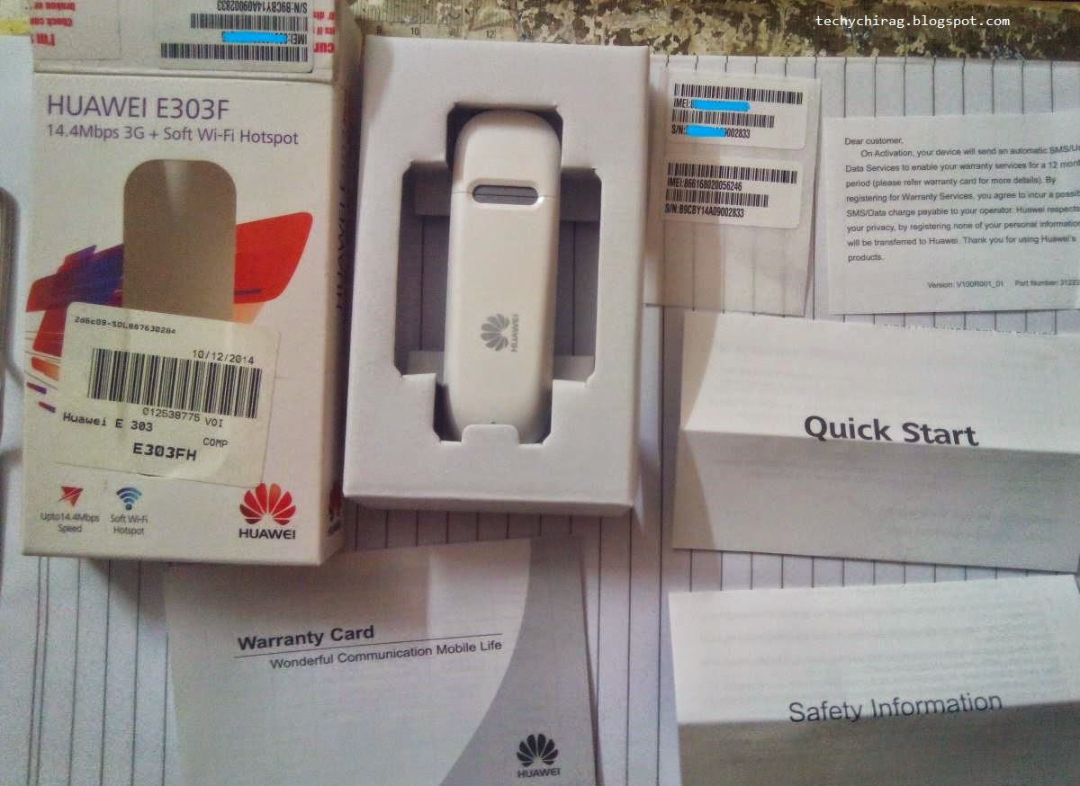 Techy Chirag Huawei E303F Unboxing