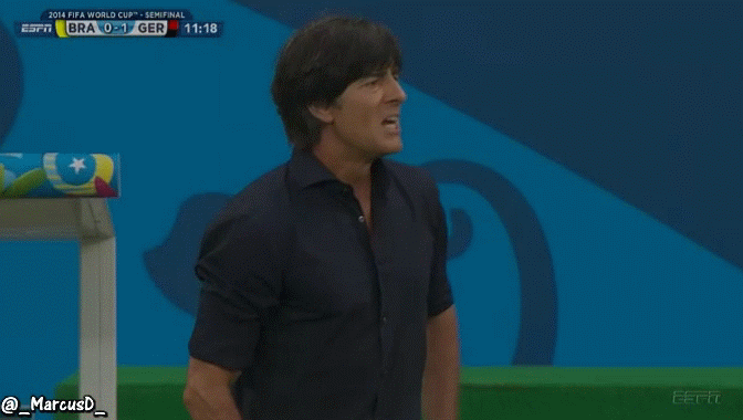 Sport GIFs & Videos: Germany coach Joachim Low after Germany scores their 1st goal World Cup ...