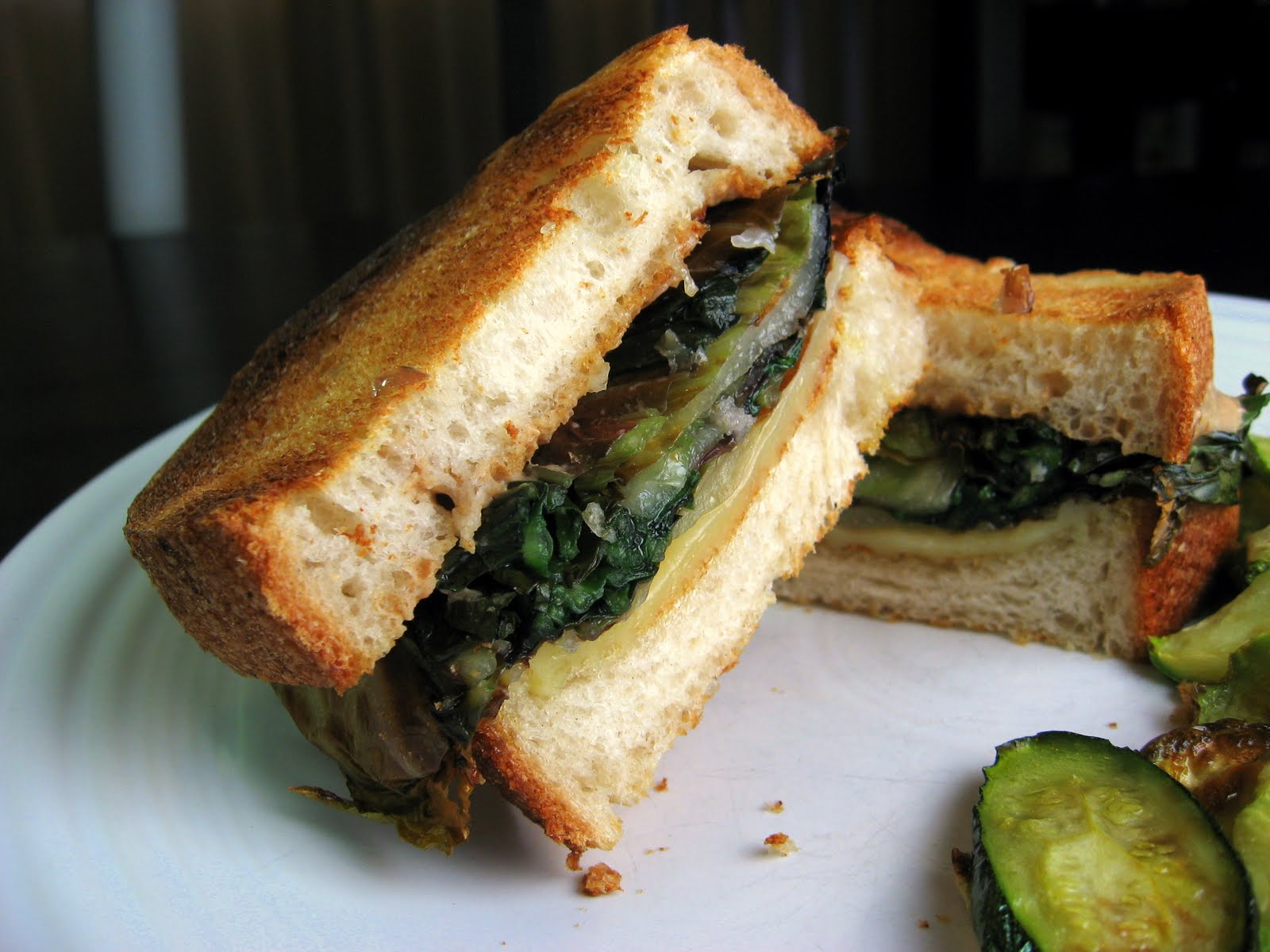 Robyn Cooks Grilled Cheese with Gruyere, Radicchio, Roasted Garlic