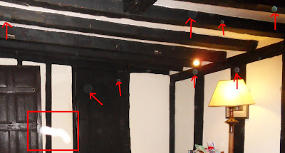 Photo showing orbs and a white streak
