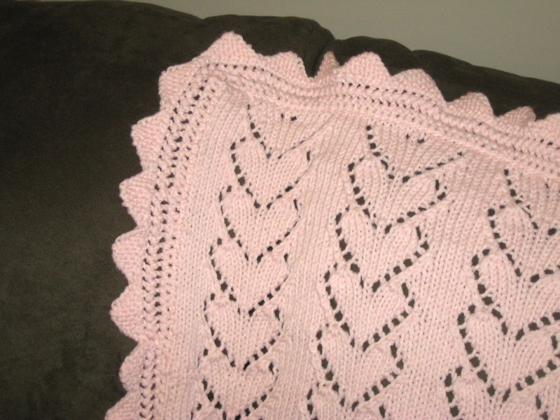 The Spicy Knitter FO Hearts Baby Blanket