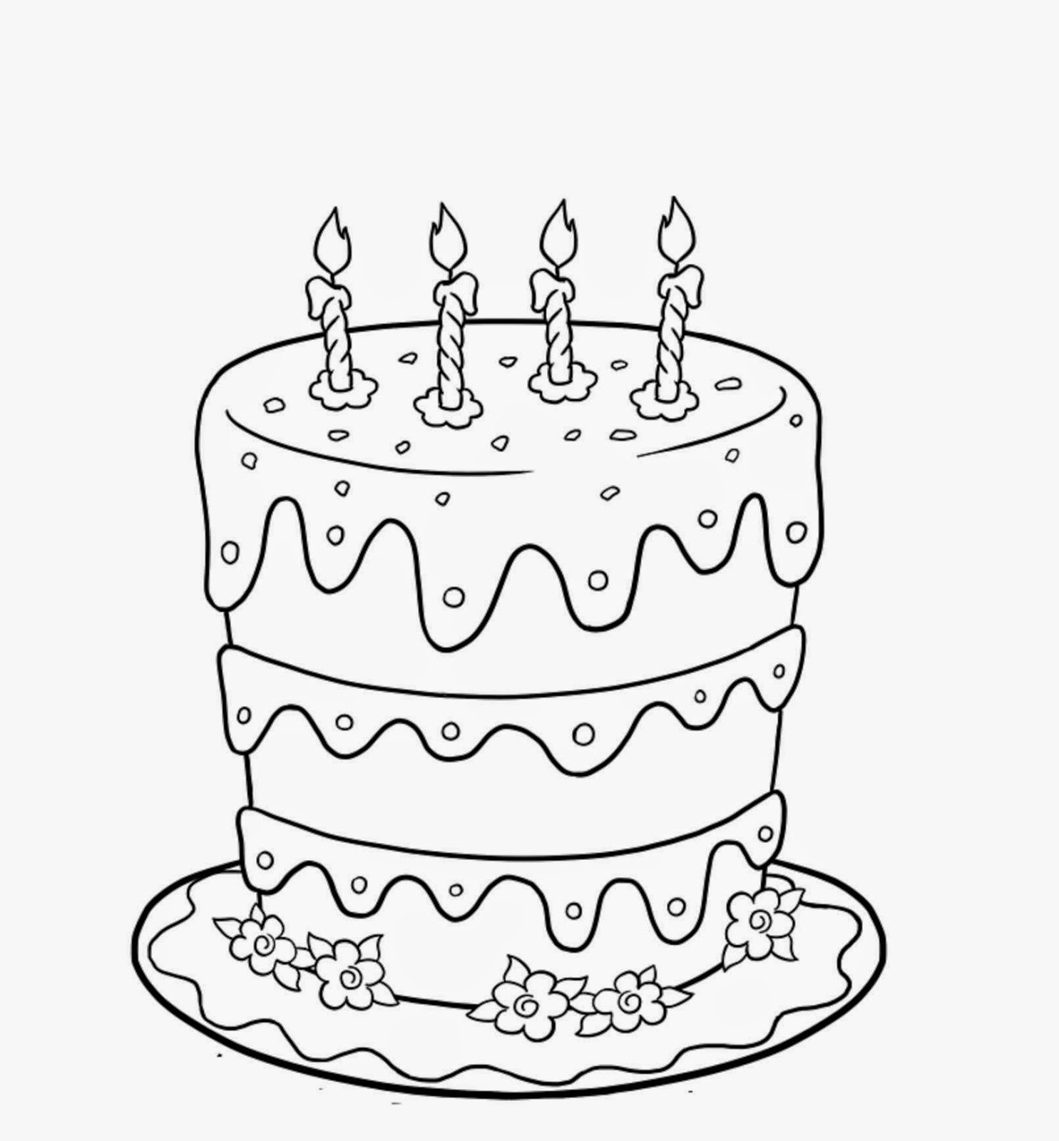 Sweet And Yummy Happy Birthday cake Colour Drawing HD Wallpaper