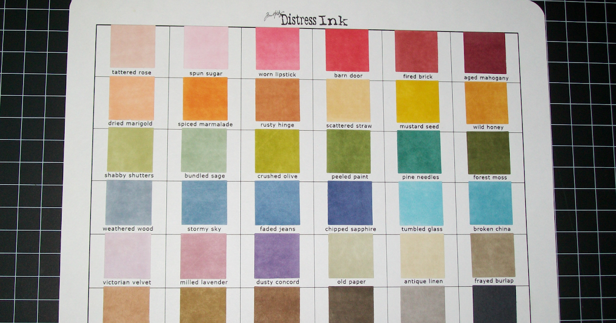 J Ann B Designs Distress Ink Color Chart