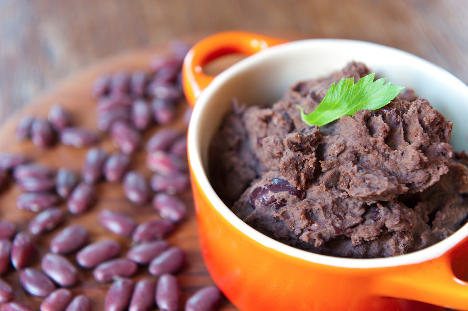 Extravegance Spicy Vegan Refried Beans with Ancho chiles