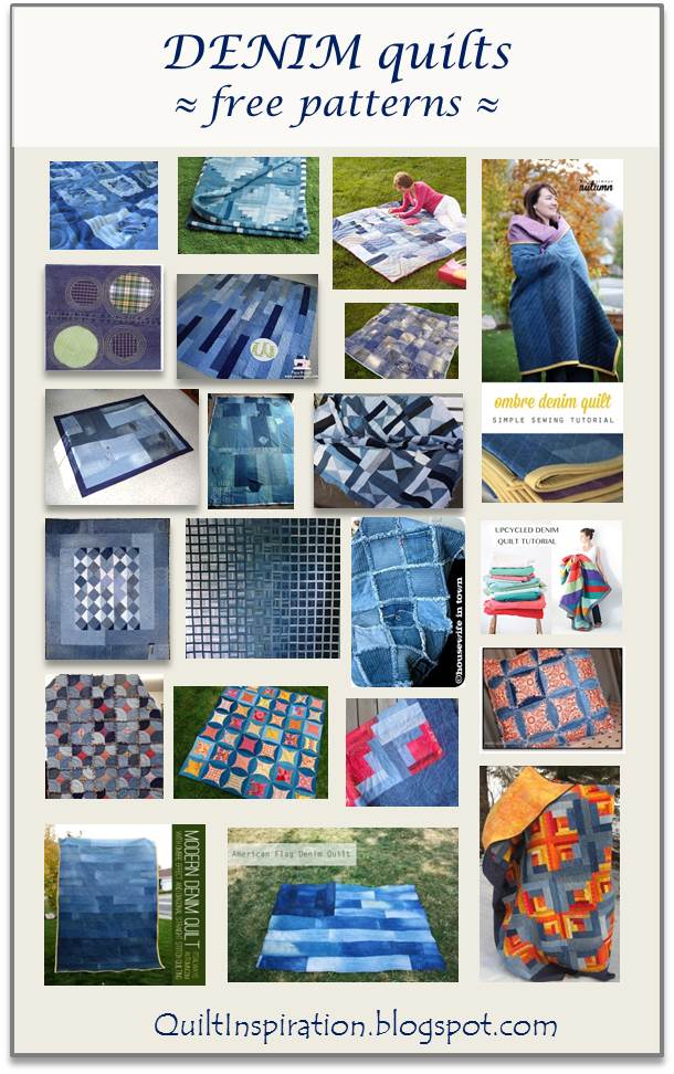 Quilt Inspiration: Free pattern day ! Denim quilts