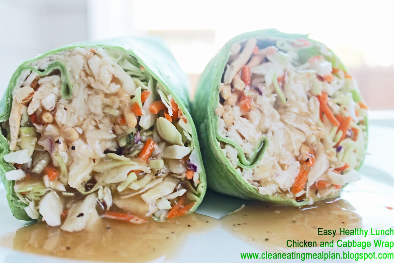 Healthy Lunch Recipe: Chicken and Cabbage Wrap | Clean Eating Meal Plan