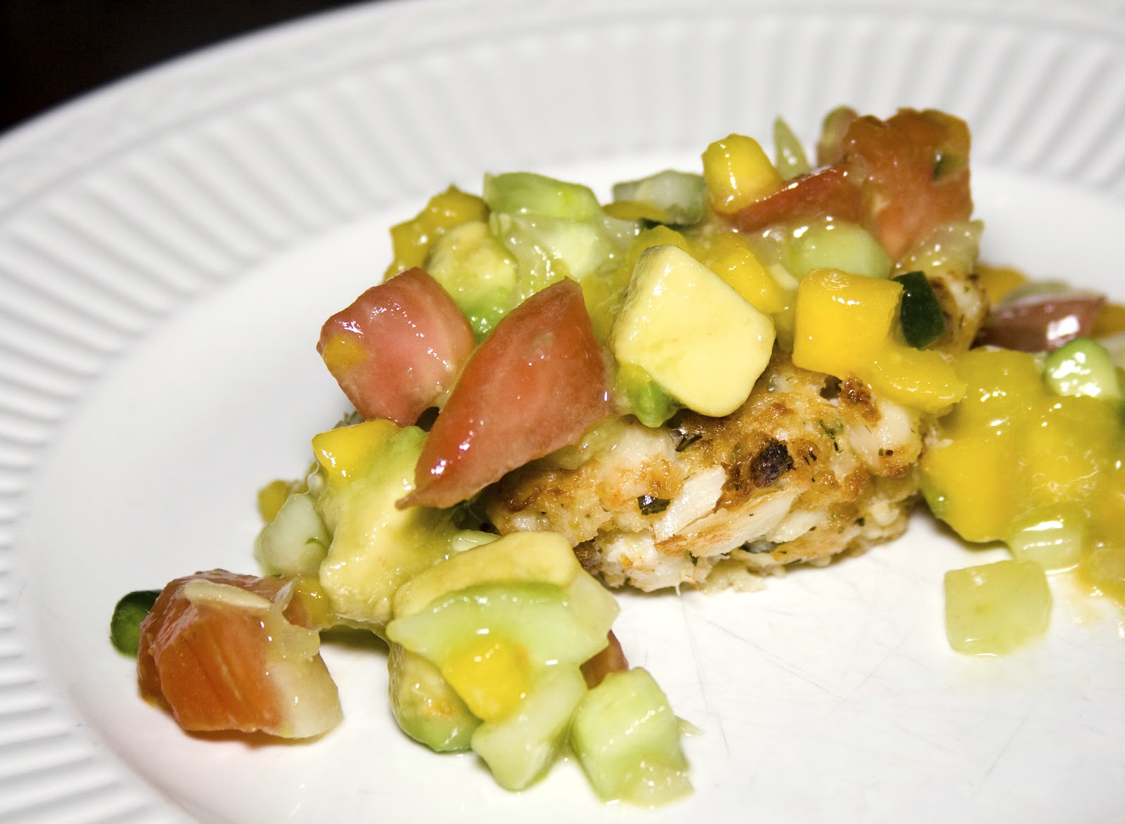 Down with Dairy Crab Cakes with Avocado and Mango Salsa