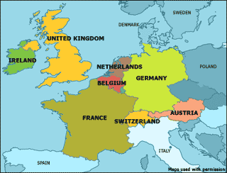 Kartta Länsi-Euroopan Kuva