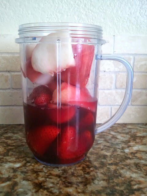 All Natural Strawberry Peach Pomegranate Smoothie