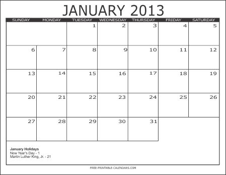 blank month calendar template