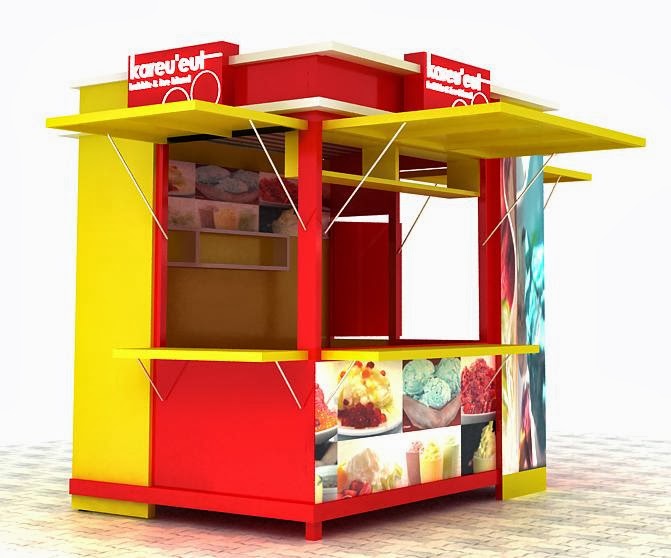 Booth minuman atau counter Minuman bubble ice dan pop ice (Outdoor)