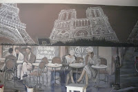 Artystyczne malowanie obrazu na ścianie w pokoju imprezowi -barowym, Wraszawa