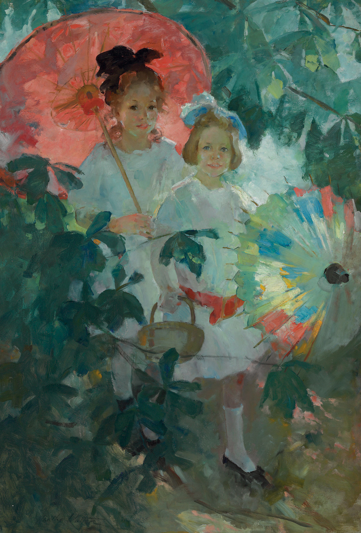 Martha Walter Children with japanese parasols