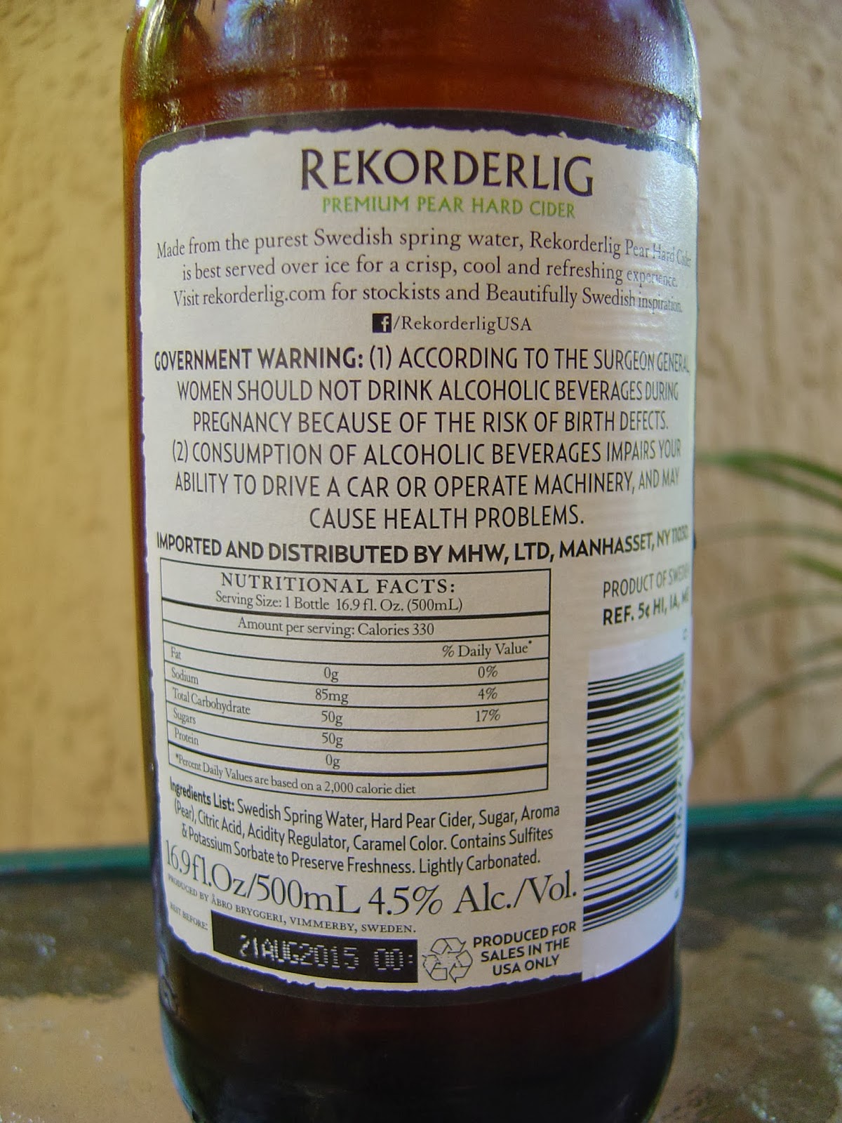 Daily Beer Review Rekorderlig Premium Pear Hard Cider
