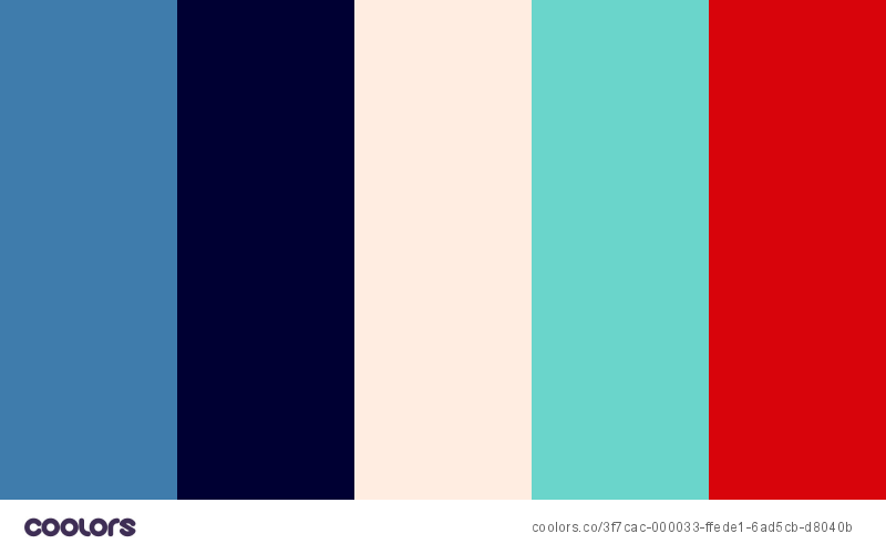 vintage colour scheme in oatmeal, navy, blue, red and aqua