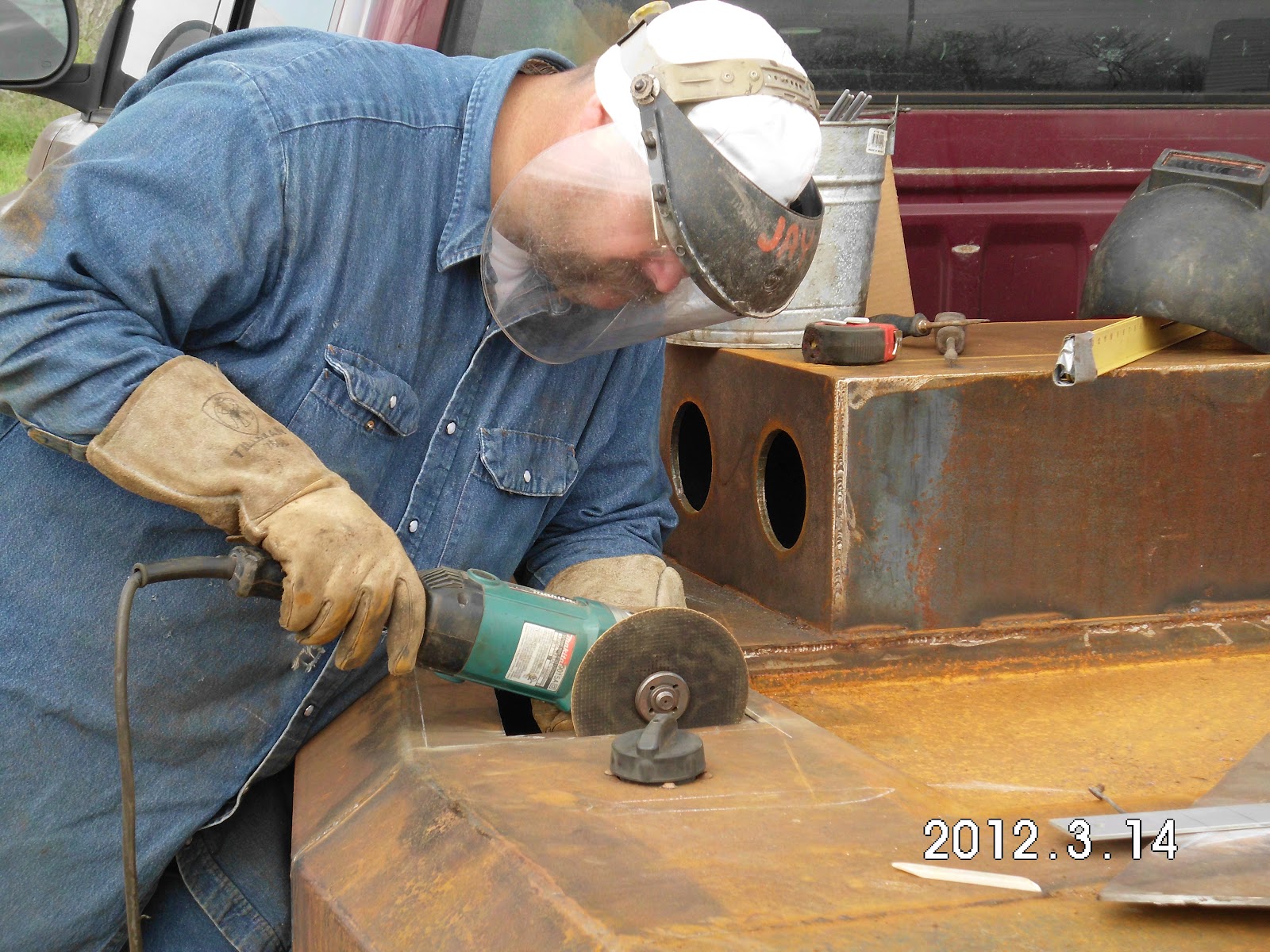 Jay Welding Service Making the Lead box and Placing machine on bed!