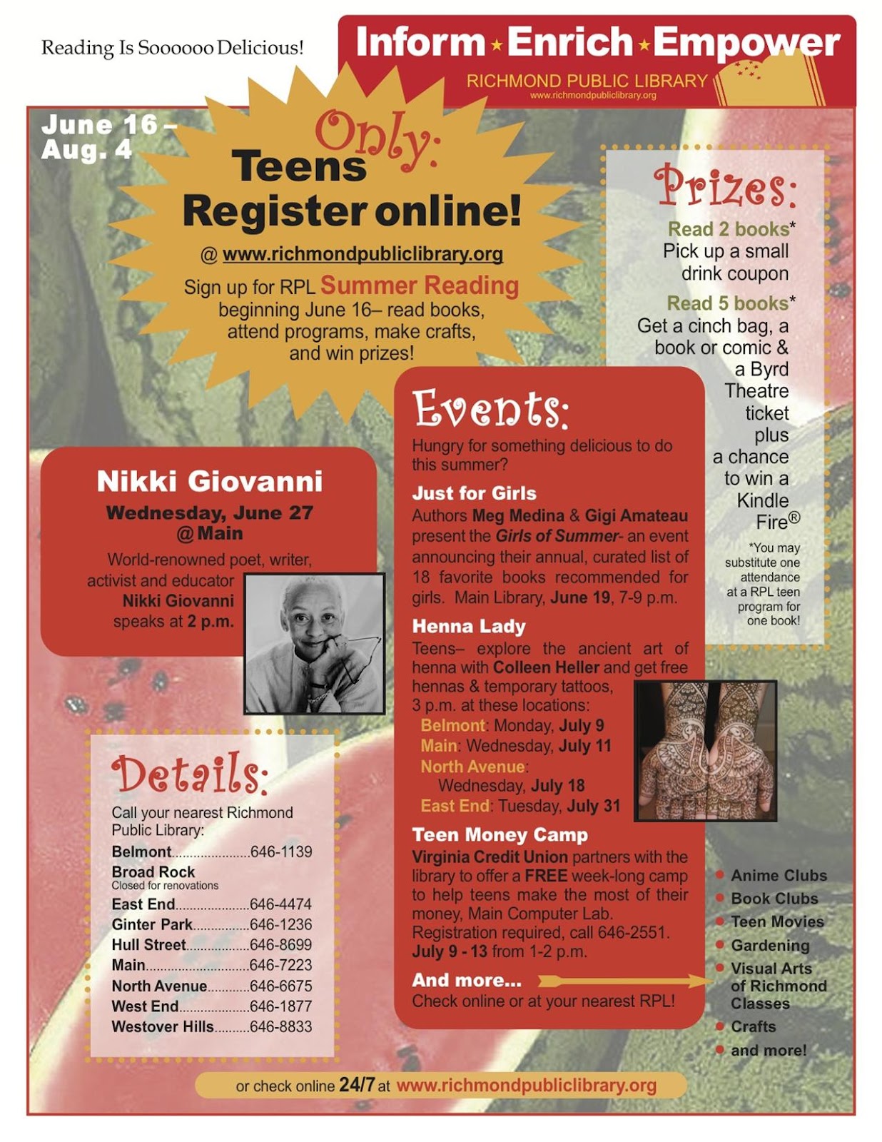 Teen summer reading programs