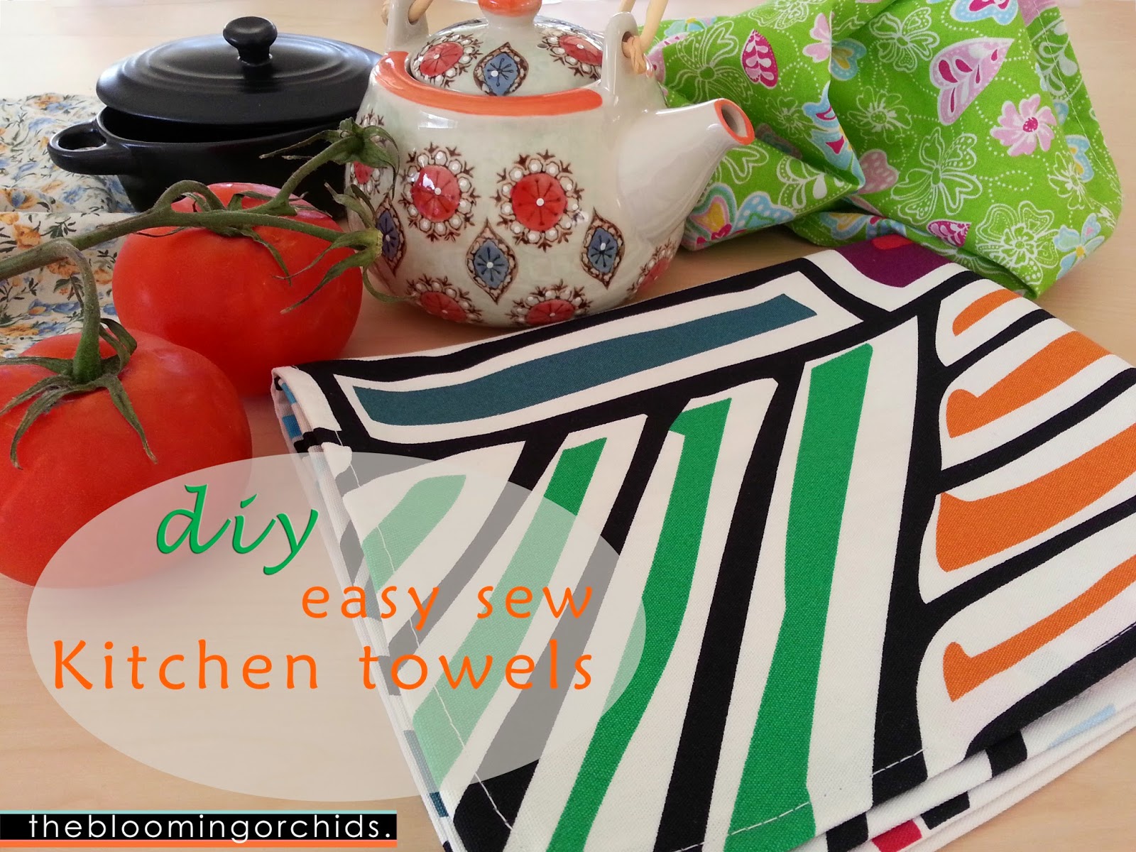 The Blooming Orchids Easy Sew Kitchen Towels DIY