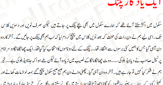 Picnic party essay for class 5 picture