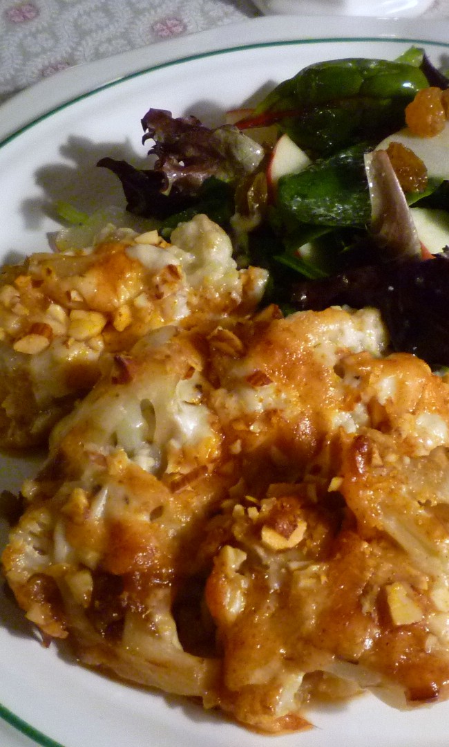 For Love of the Table Cauliflower Gratin with Manchego & Almond Sauce