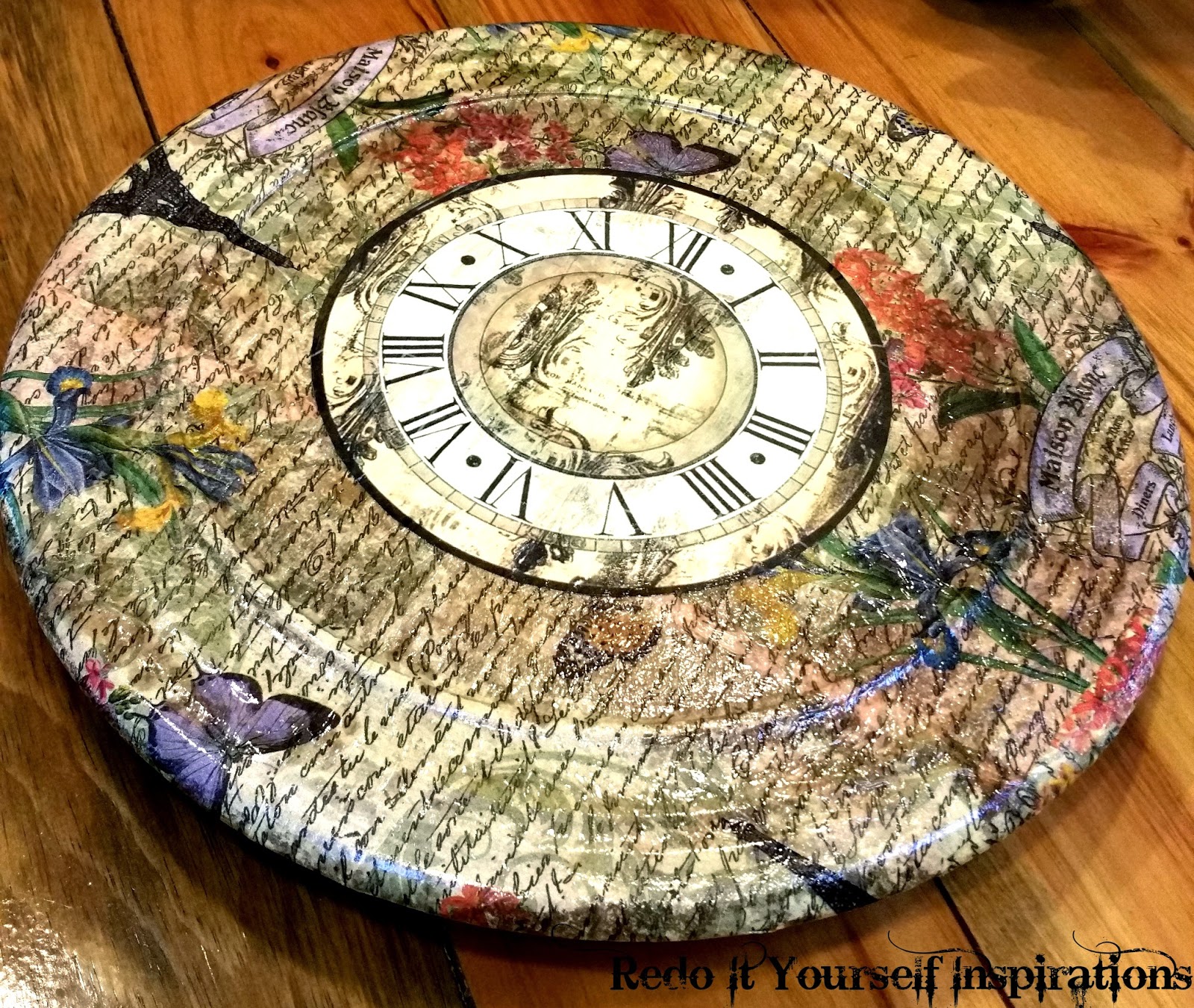 Lazy Susan Redo Decoupage with Napkins Redo It Yourself Inspirations