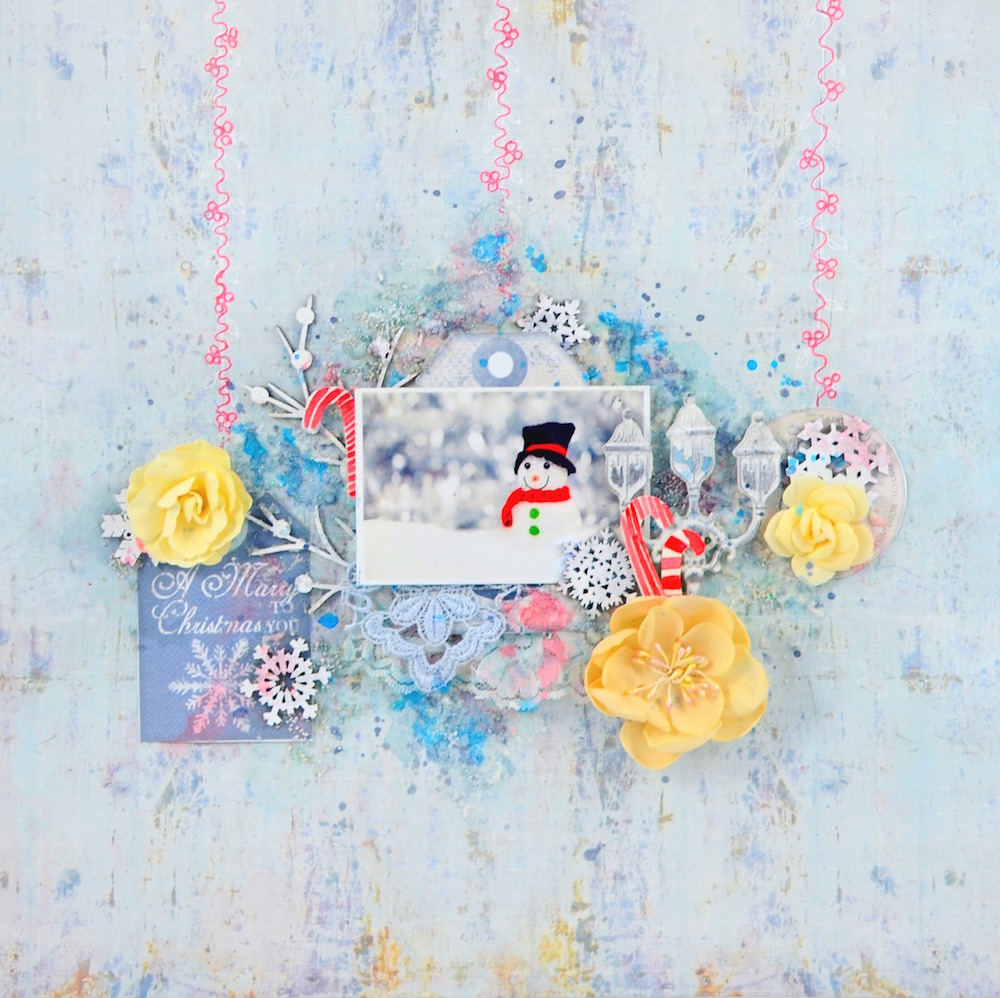 Song Li Design Winter Mixed Media Layout