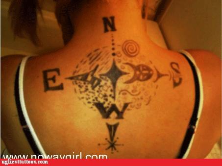 As directional tattoos go it could be a lot worse