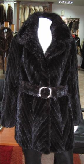 black mink fur tail coat