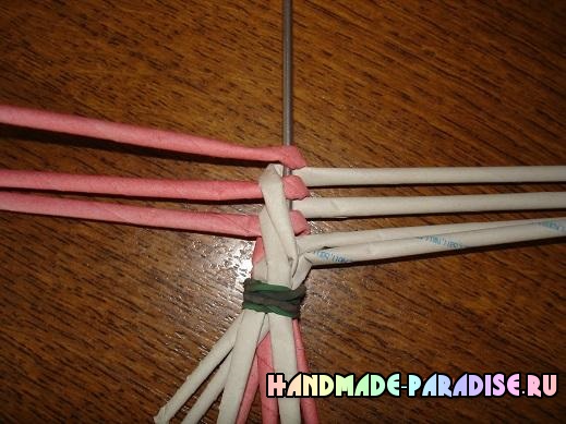 Как сплести ручку для корзинки из газет Как сплести ручку для корзинки из газет