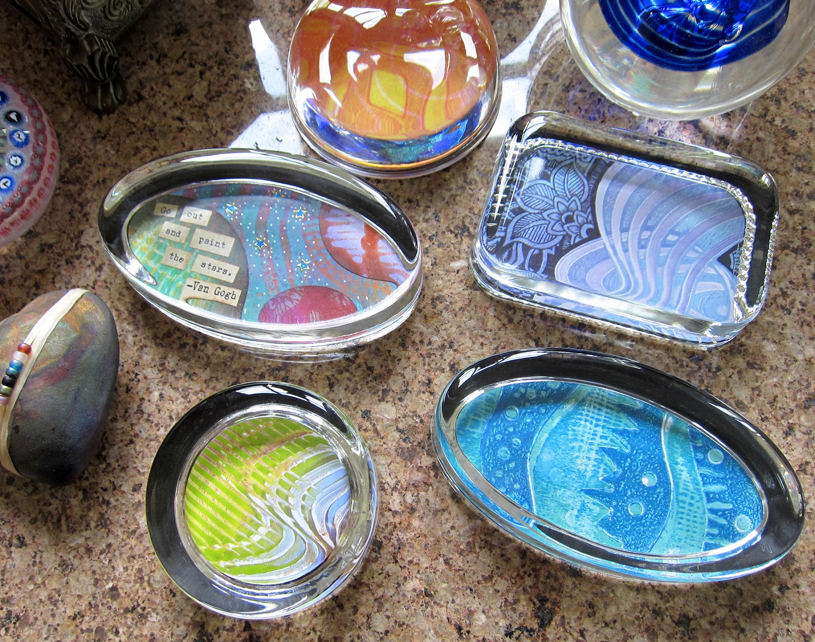 Printing with Gelli Arts® DIY Gelli® Print Glass Paperweights!