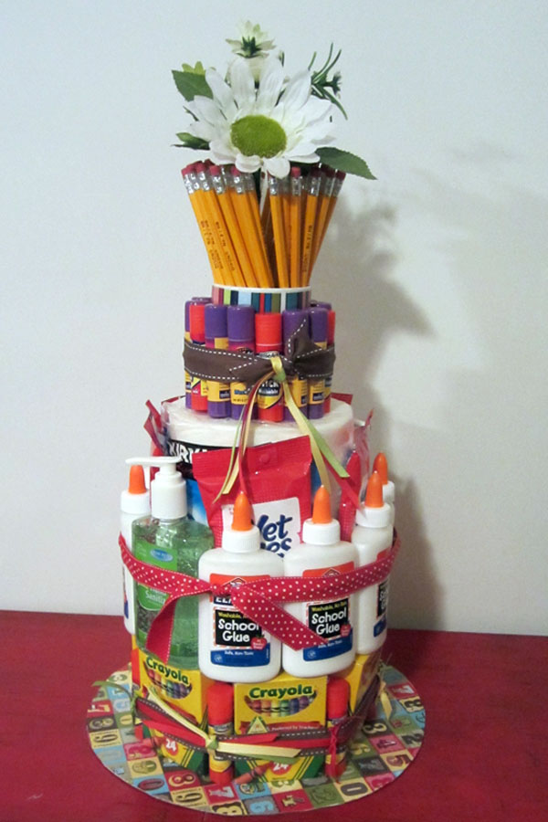 School Supply Cake for Back to School Night Midnight Crafting