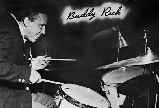 buddy rich Buddy rich: buddy rich, american jazz drum virtuoso who accompanied major big bands before forming his own popular big band in the 1960s born into a musical family (biographies differ on his date of birth), rich began dancing in his parents' vaudeville act at the age of 18 months, soon. buddy rich Buddy rich: buddy rich, american jazz drum virtuoso who accompanied major big bands before forming his own popular big band in the 1960s born into a musical family (biographies differ on his date of birth), rich began dancing in his parents' vaudeville act at the age of 18 months, soon.