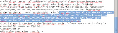 Ejemplo de visualización de la etiqueta Alt desntro del apartado HTML de Blogger