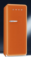 orange smeg refrigerator