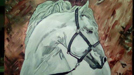konj 1-umetnička slika-ulje na platnu-Jasmina Miletić Đorđević slikar ikonopisac niš