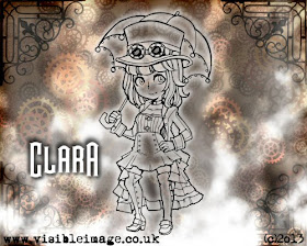 visible image character stamp clara steampunk lady