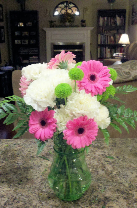 Hot Pink Gerbers & White Carnations