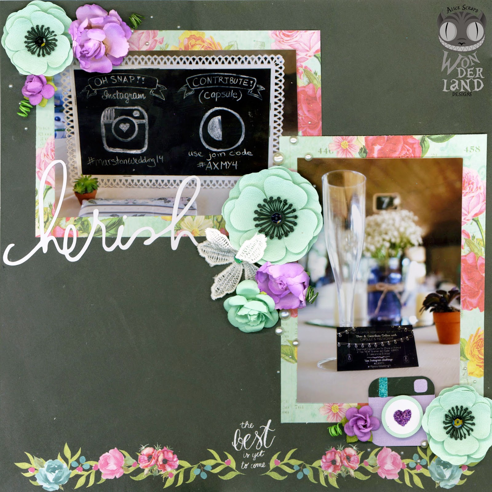 Cherish A Wedding Scrapbook Page Alice Scraps Wonderland